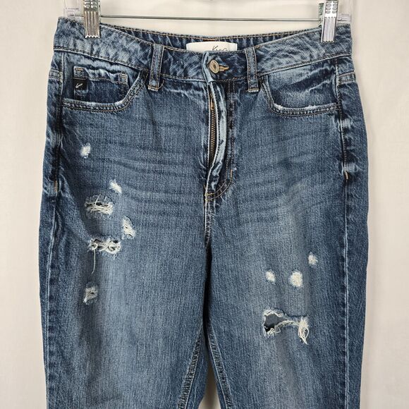 KanCan Jeans Women's 5 / 26 Blue Medium Wash HIgh Rise Ankle Distressed - Picture 2 of 16